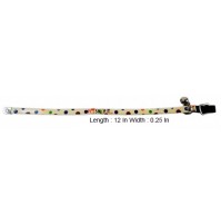 Elastic Cream Pet Collar With Multicolor Dots